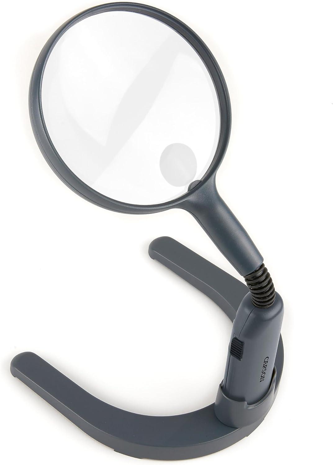 Carson MagniLamp Magnifying Glass with Light, Handsfree or Handheld Magnifier with Flexible Gooseneck for Reading, Crafts, Soldering, Jewelry & Hobbies (GN-55)