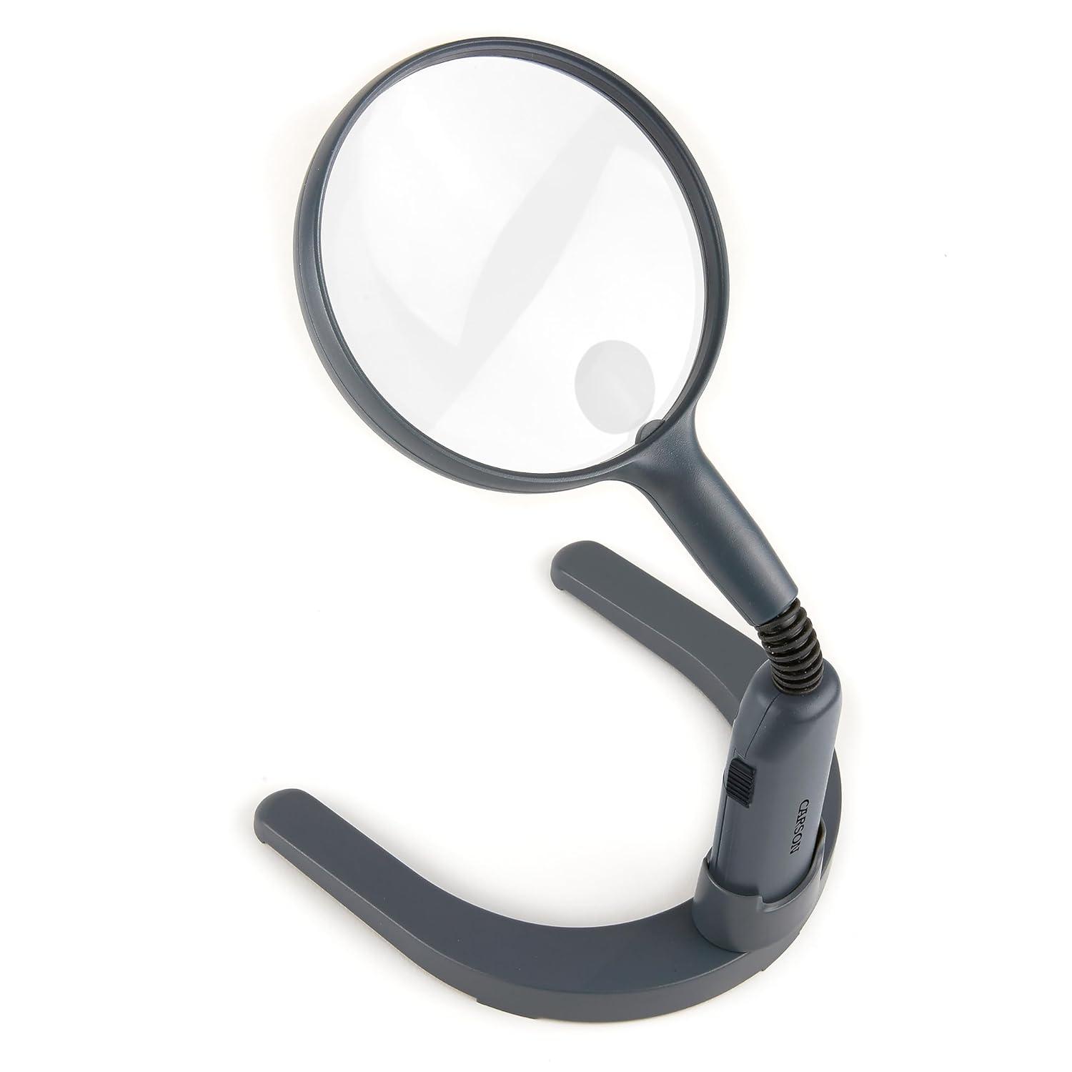 Carson MagniLamp Magnifying Glass with Light, Handsfree or Handheld Magnifier with Flexible Gooseneck for Reading, Crafts, Soldering, Jewelry & Hobbies (GN-55)
