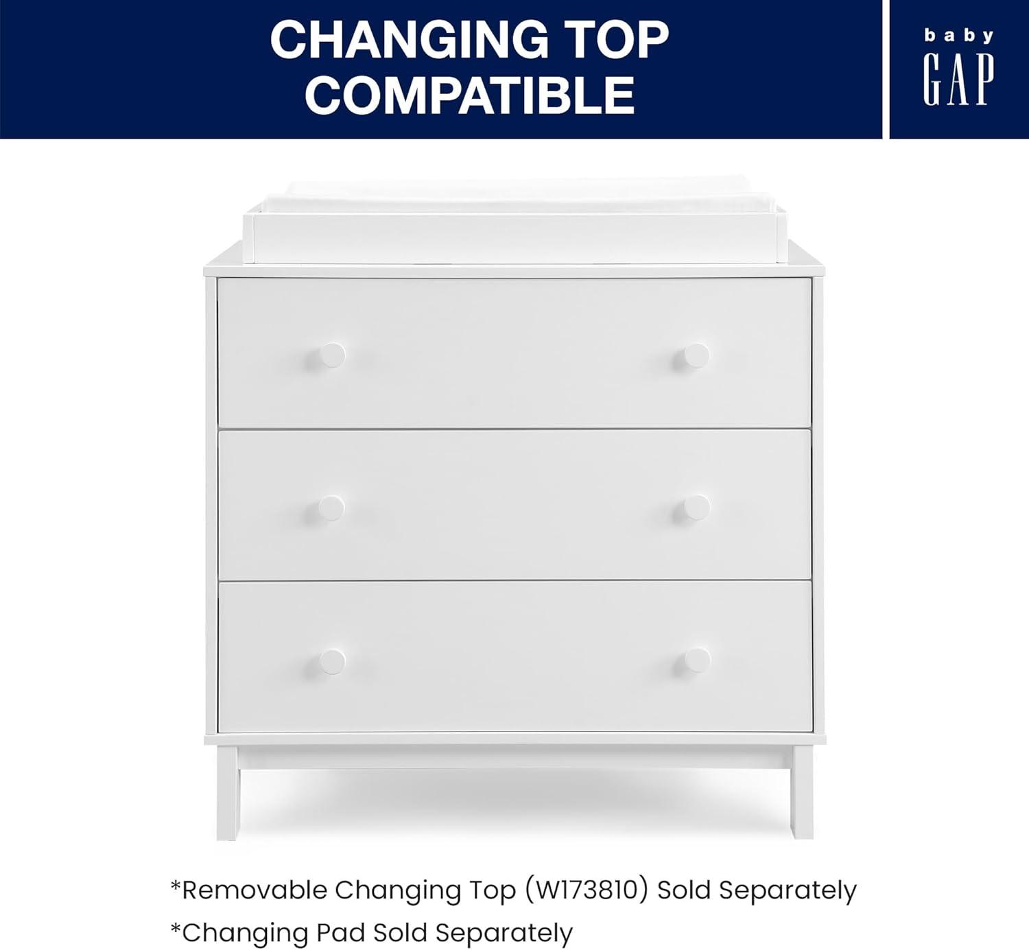 babyGap by Delta Children Legacy 3 Drawer Dresser - Bianca White