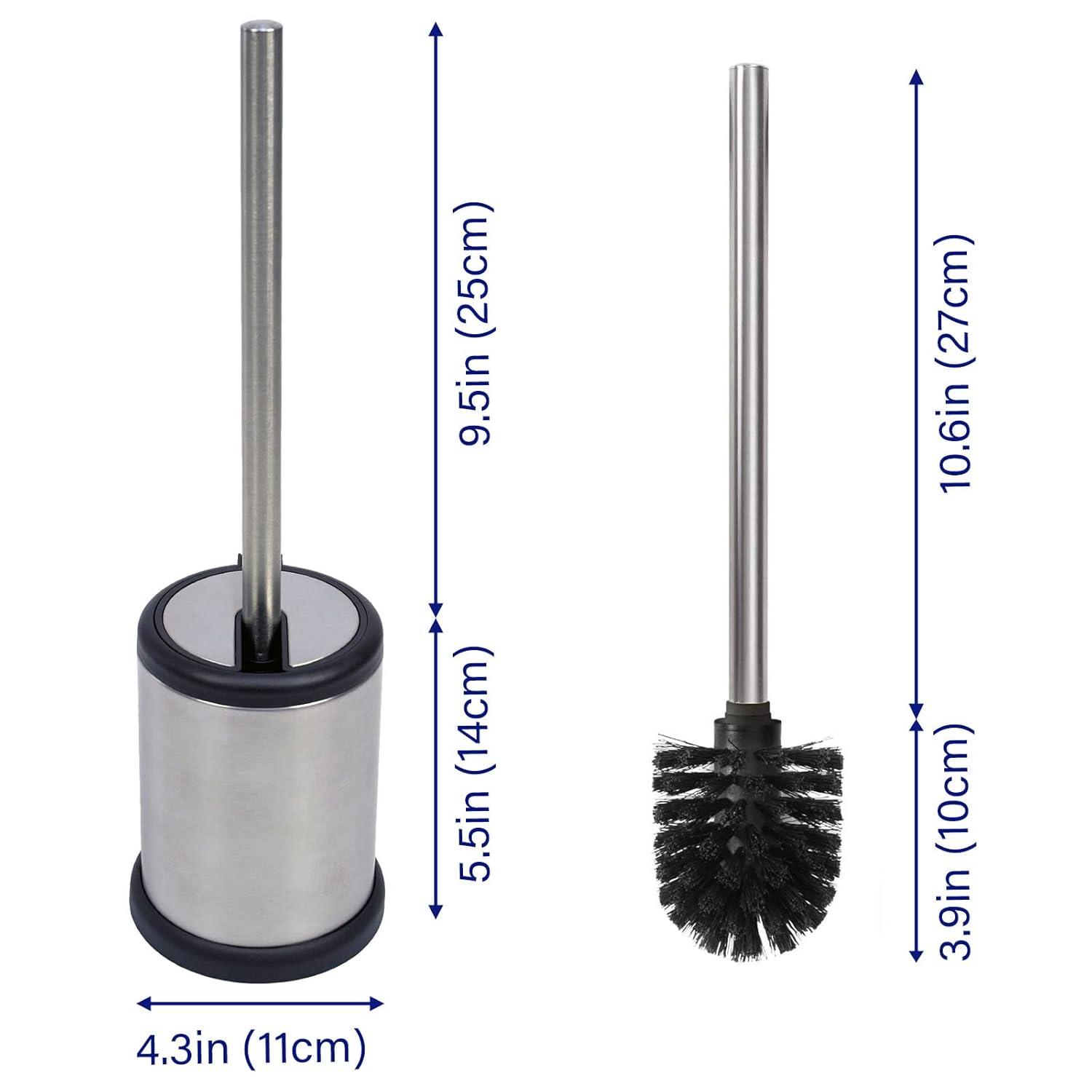 Casaphoria Stainless Steel Toilet Bowl Brush and Holder set for Deep Cleaning,Bowl Scrubber Brush with Lid for Bathroom,Deluxe Freestanding Toilet Brush and Plunger Combo