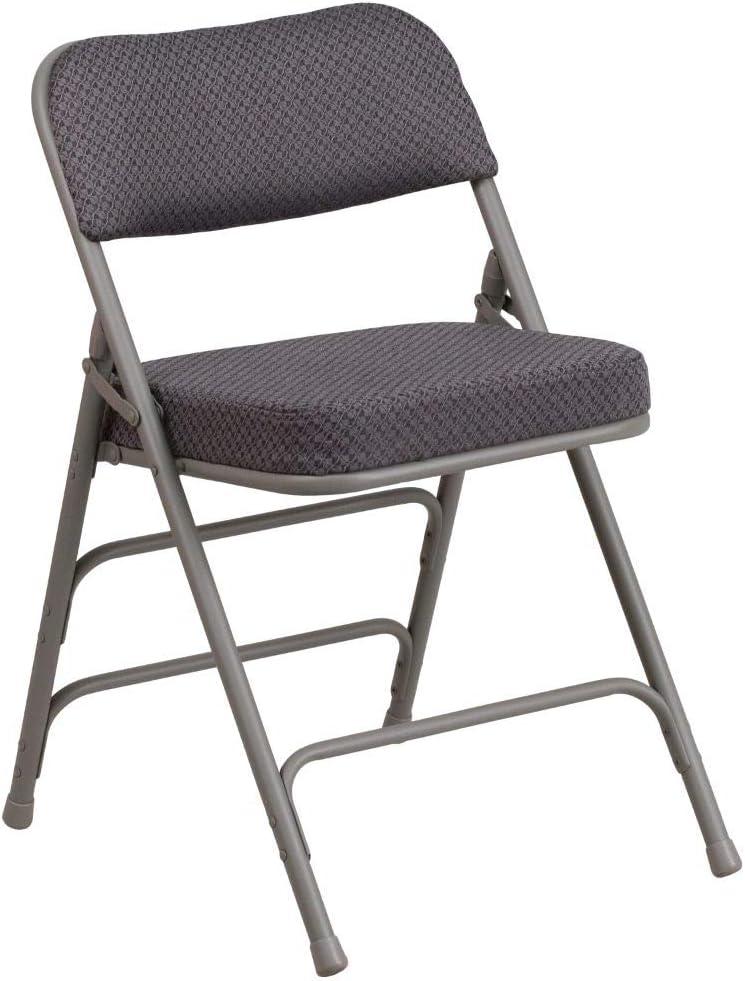 Flash Furniture 2 Pack HERCULES Series Premium Curved Triple Braced & Hinged Fabric Upholstered Metal Folding Chair