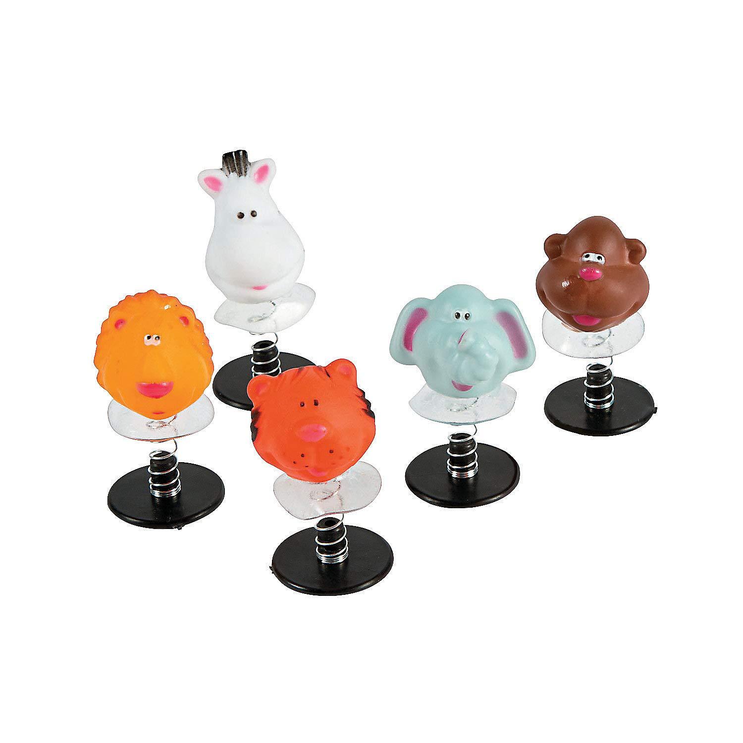 Colorful Vinyl Zoo Animal Pop-Up Toy Set