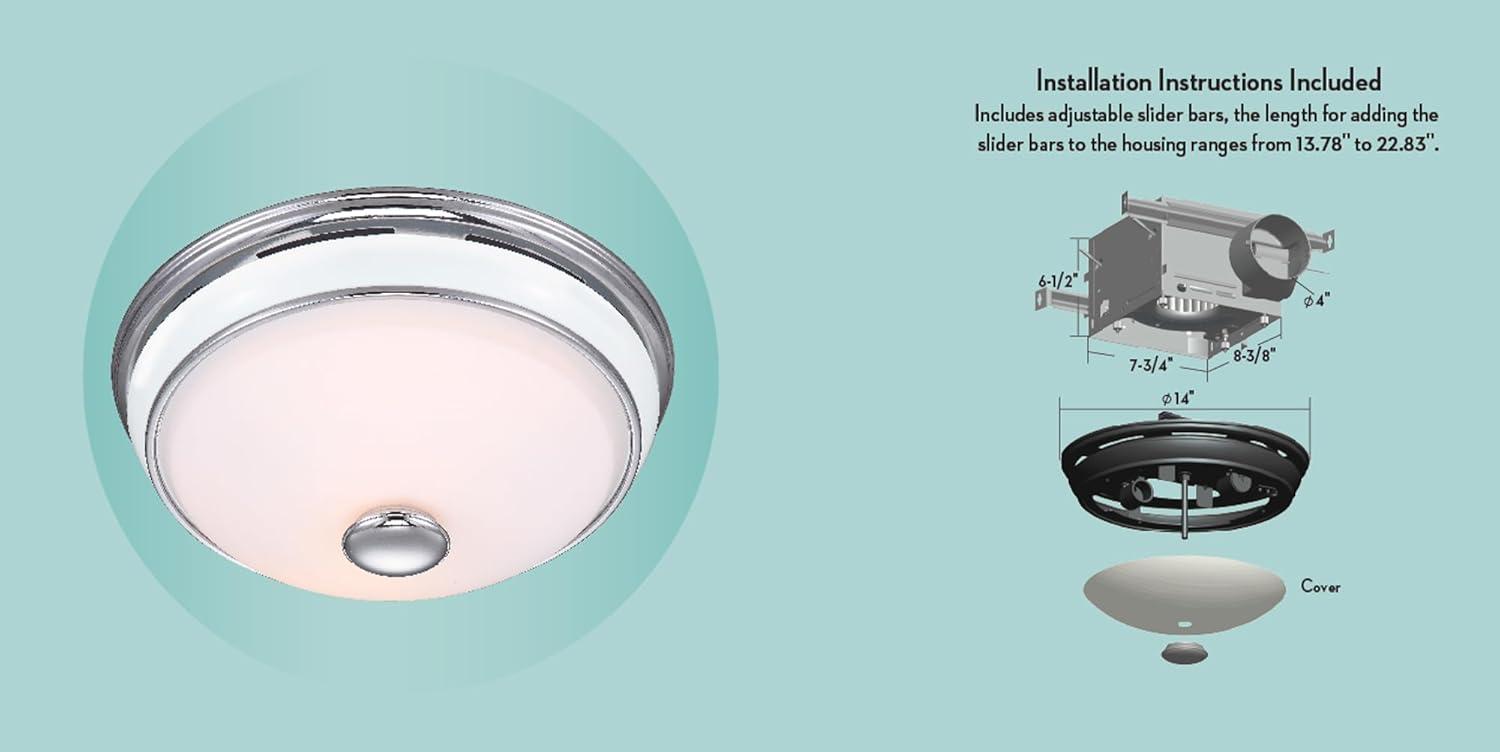 Good Housekeeping Abbey (81021) Decorative 90 CFM 2.5 Sones Bathroom Ventilation Exhaust Fan with Light