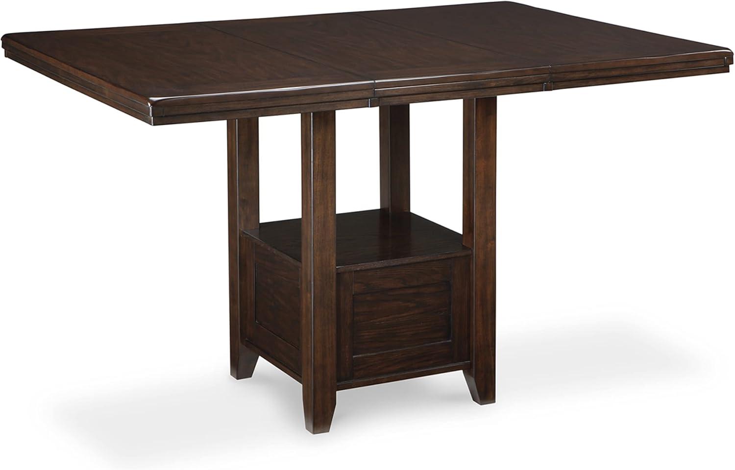 Haddigan Dark Brown Wood Extendable Counter Height Dining Table