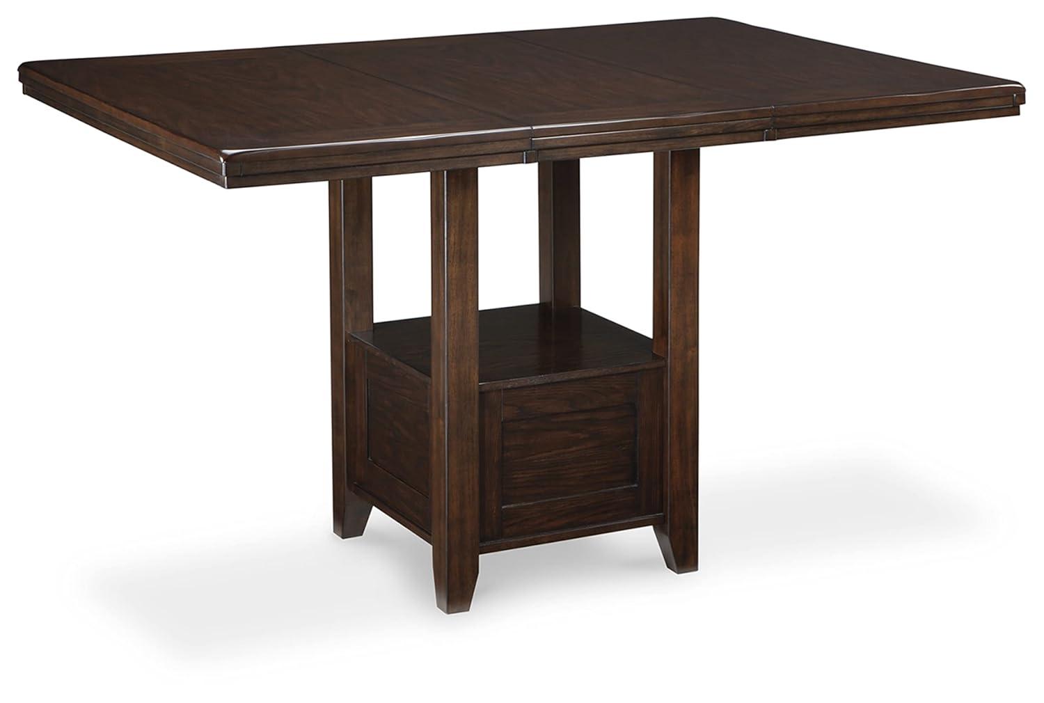 Counter Height Extendable Dining Table Dark Chestnut - Signature Design by Ashley: Removable Leaf, Seats 6, Wood Veneer