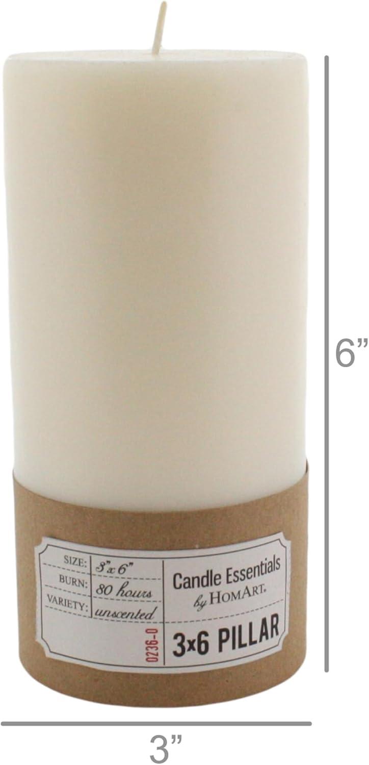 Ivory 3x6 Unscented Paraffin and Palm Wax Pillar Candle