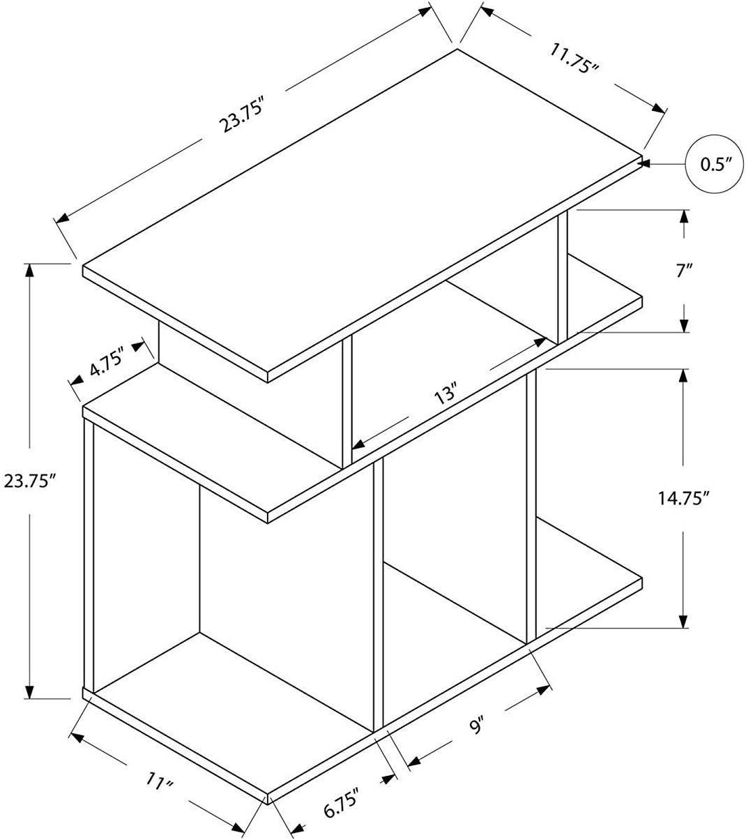 Monarch Specialties Accent Table Side End Nightstand Lamp Living Room Bedroom Laminate Brown Contemporary Modern