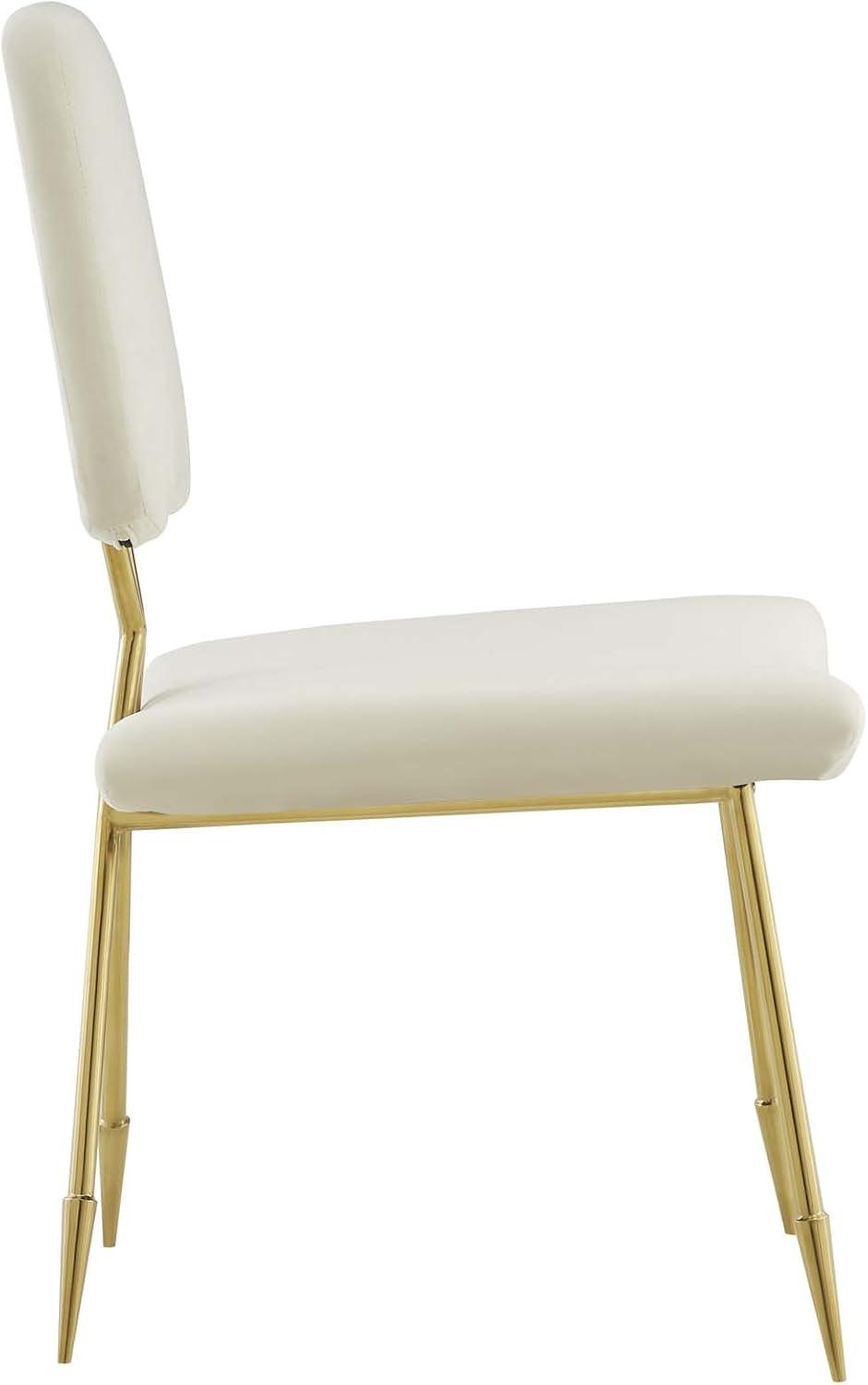 Modway Ponder Performance Velvet Dining Side Chair Ivory