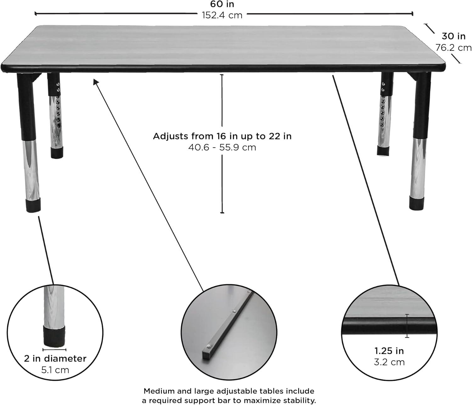 Children's Factory AS WE GROW Rectangular Adjustable Table
