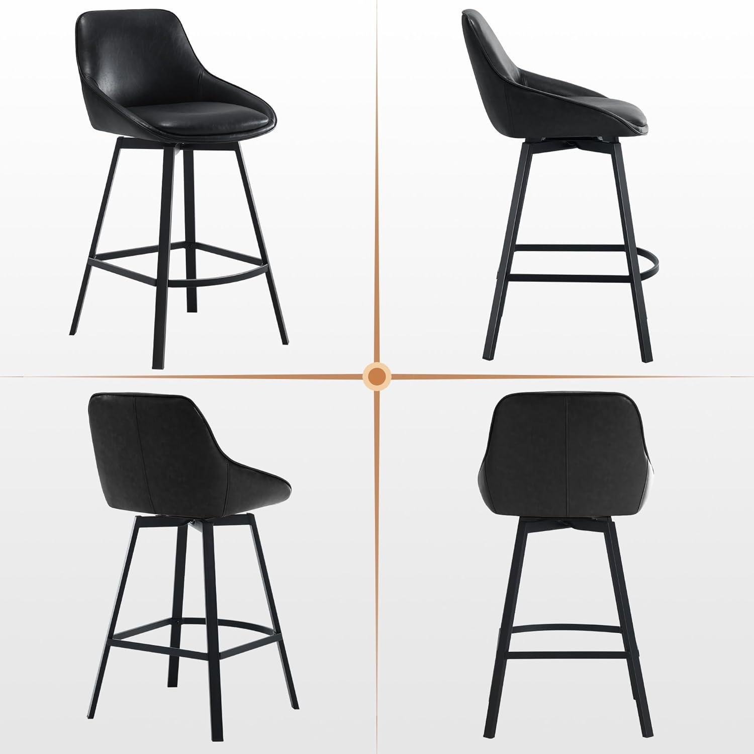 Janayshia Swivel 25.2'' Faux Leather Counter Stool