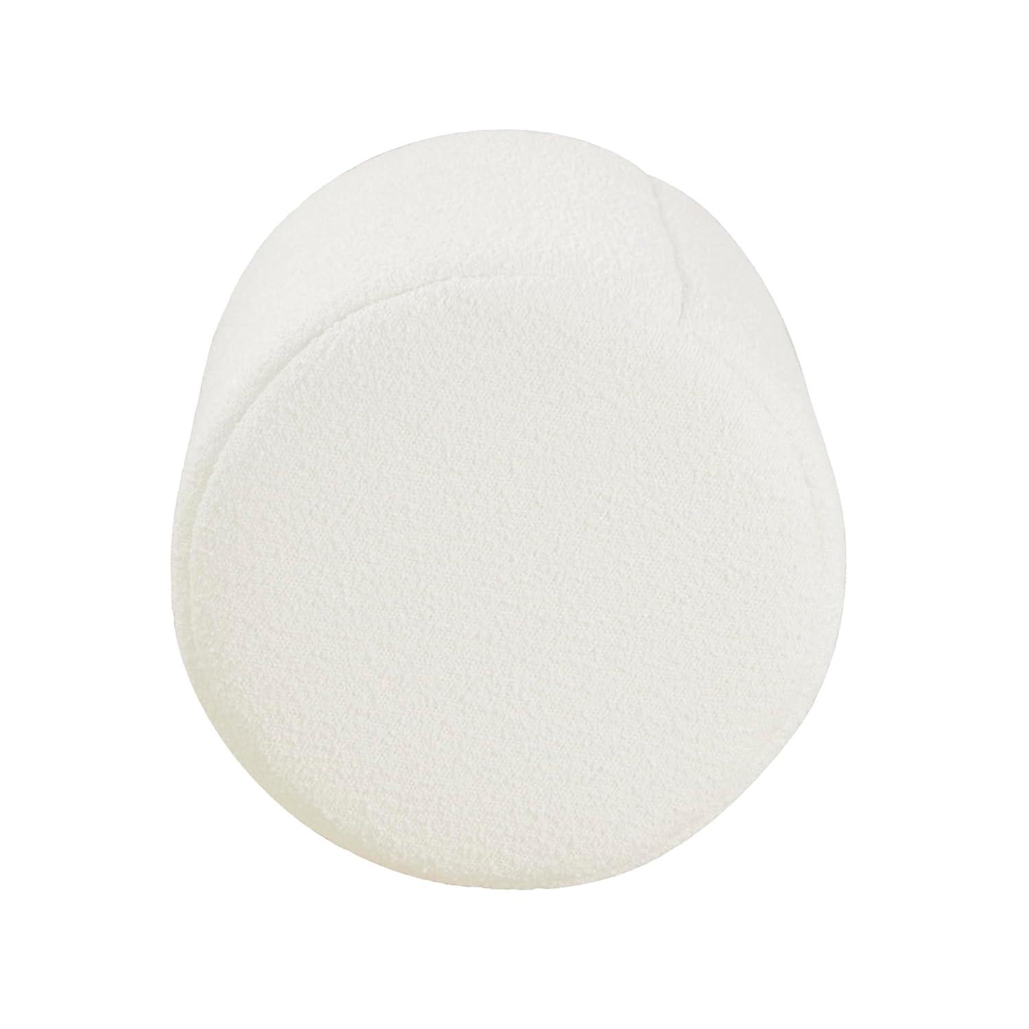 Round Upholstered Ottoman Cream Boucle - HomePop: Textured, No Assembly, 250lb Capacity