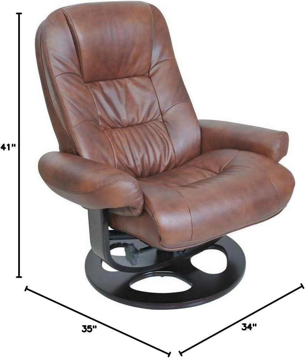 Barcalounger 15-8021 Jacque Swivel Pedestal Recliner w/Ottoman, Whiskey