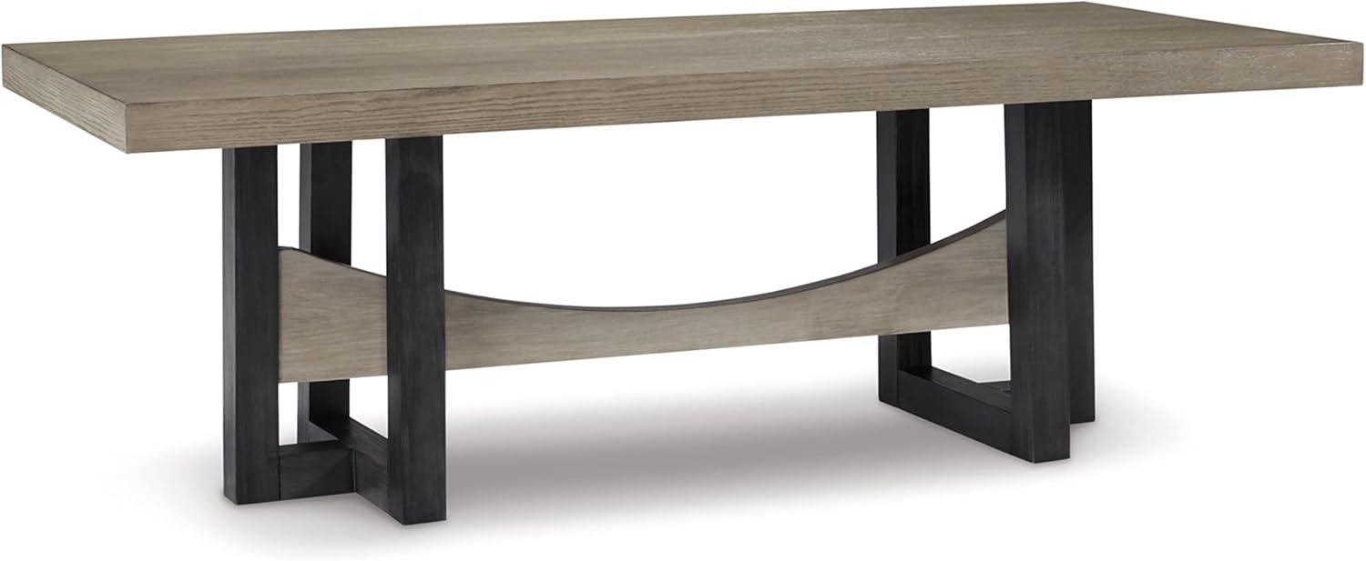 Contemporary Rectangular Black and Brown Wood Dining Table