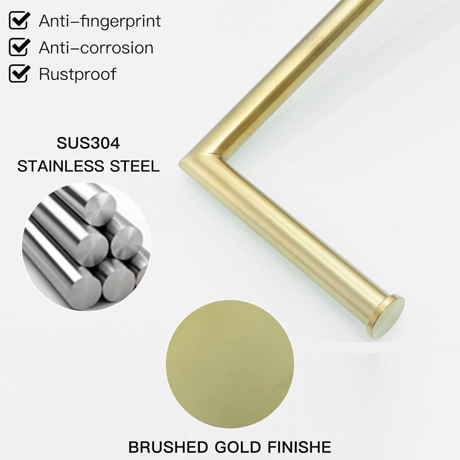 Brushed Gold Freestanding Stainless Steel Toilet Paper Holder