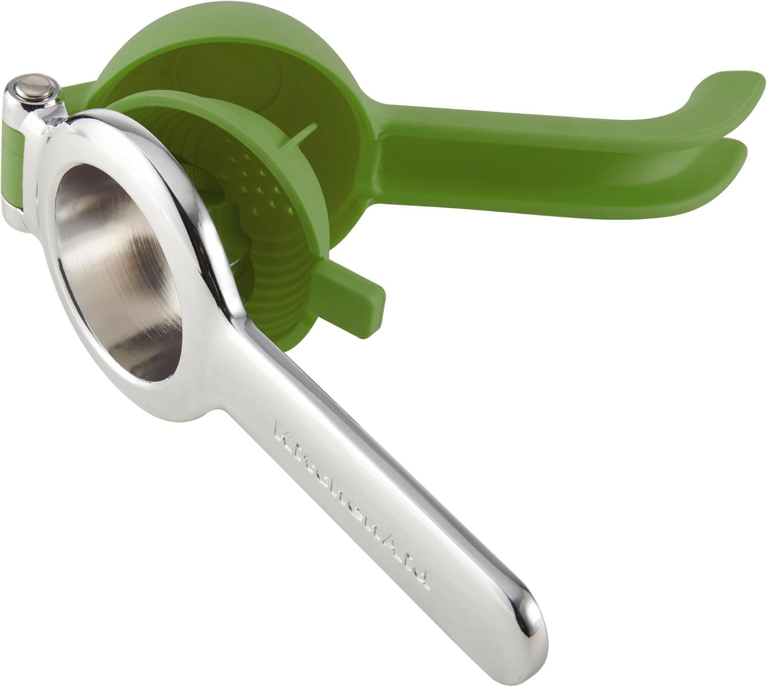 Green Aluminum Citrus Juice Press with Seed Catcher