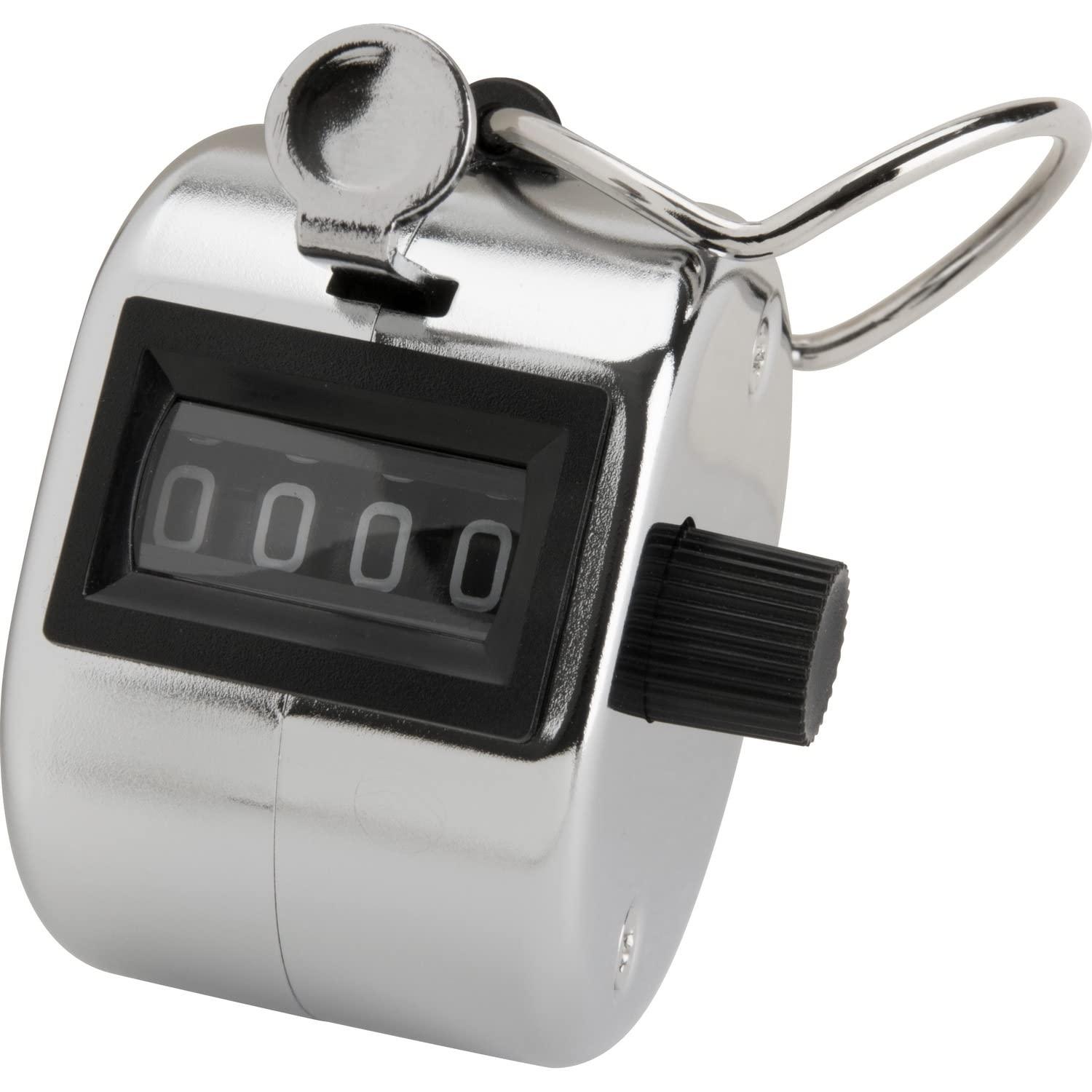 Sparco Finger Ring Tally Counter 4 Digit - Finger Ring - Handheld - Chrome Plated Steel - Silver