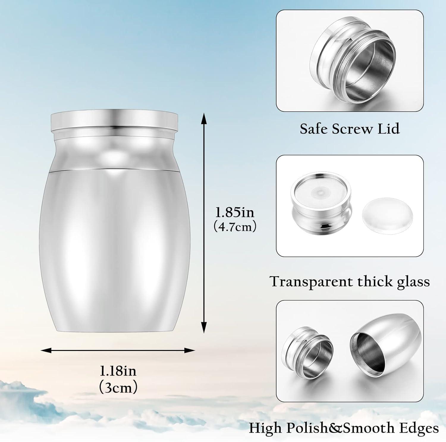 Small Keepsake Urn for Dad Mini Cremation Urns Decorative Memorial Funeral Ashes Holder Silver Engraved Stainless Steel Container for Dad Father 1.57 x 1.18 Inch-My Dad My Hero My Angel