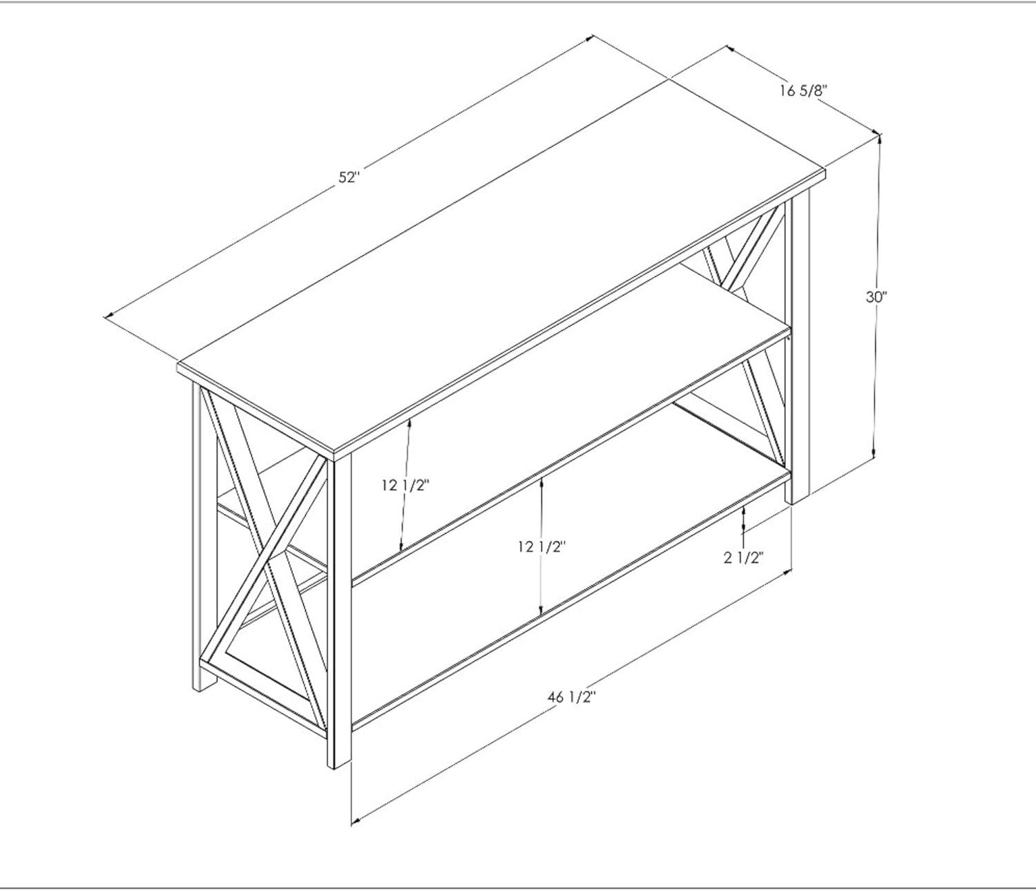 52" Solid Wood Farmhouse Storage Console - White/Reclaimed Barnwood