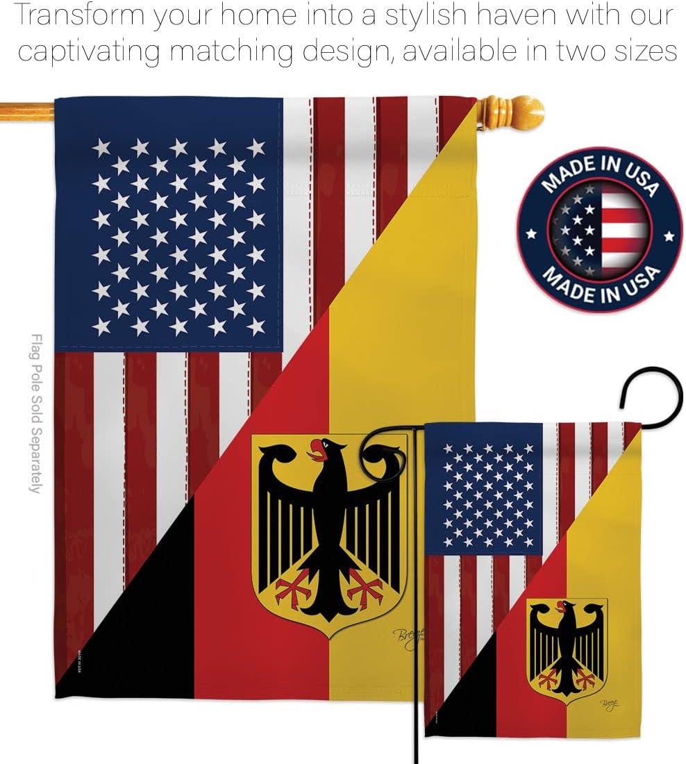 Breeze Decor 58381 US German Friendship 2-Sided Impression Garden Flag - 13 x 18.5 in.