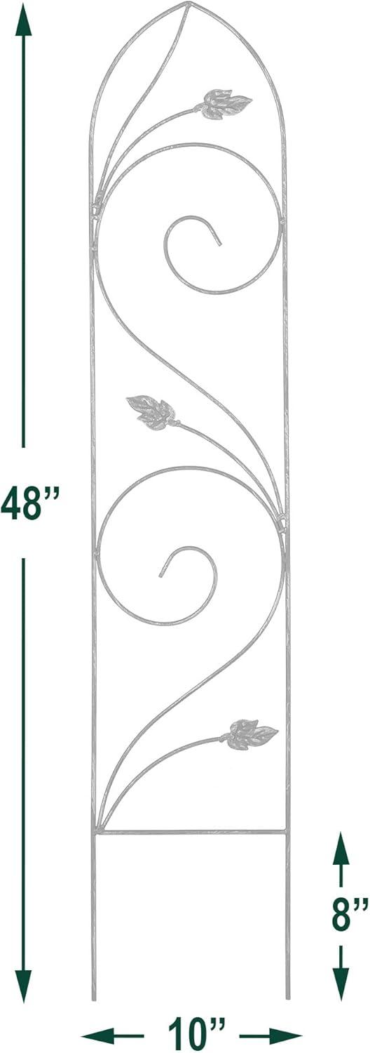 Bronze Iron Autumn Leaf Garden Trellis, 48" x 10"