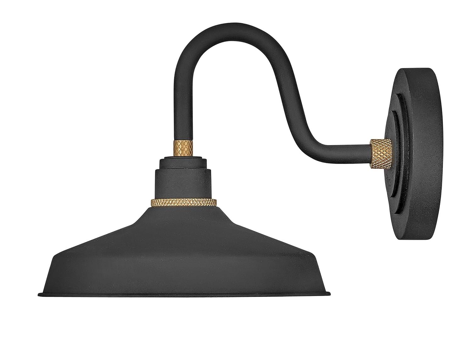 1 Light Small Outdoor Gooseneck Barn Light Traditional And Industrial Style 9.5 Inch Wide By 9.25 Inch High-Textured Black Finish Hinkley Lighting