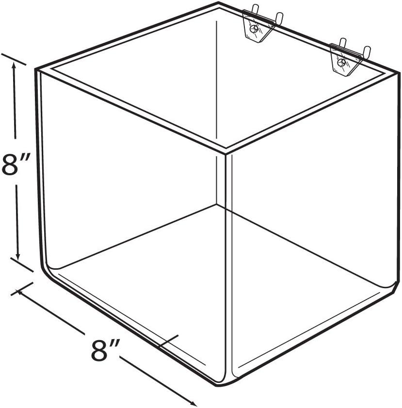 8" Cube Bin for Pegboard or Slatwall, 4-Pack