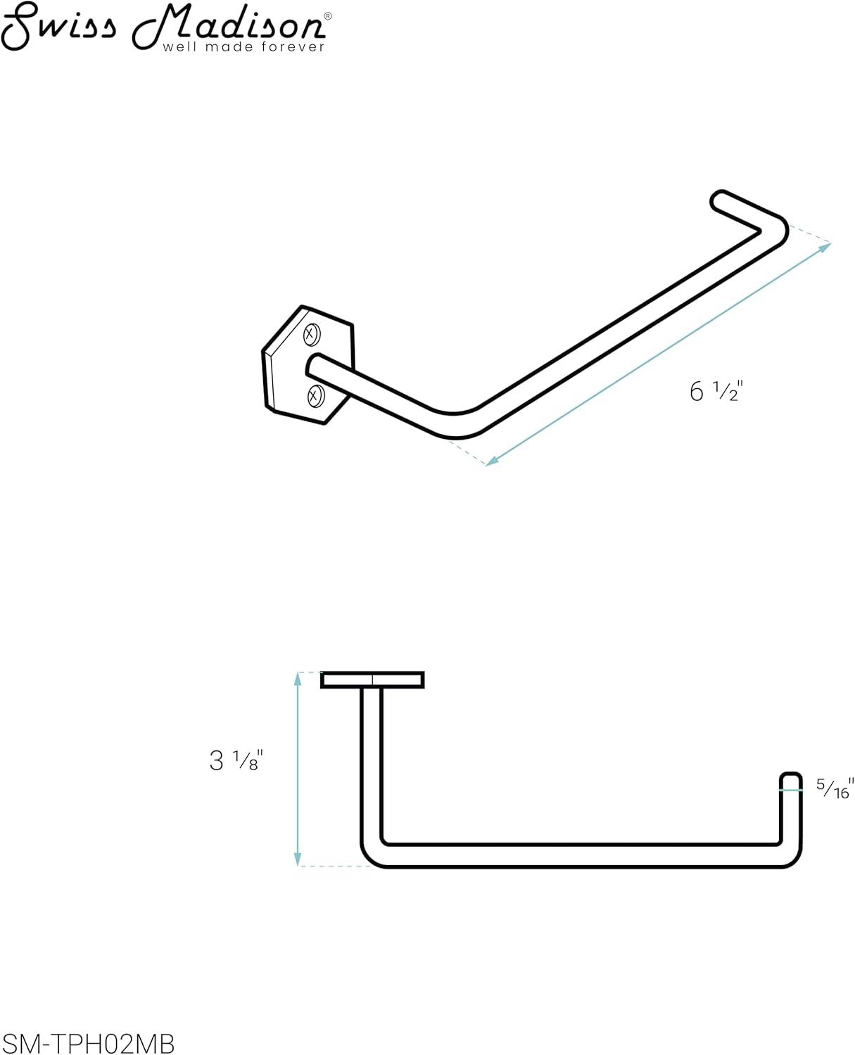 Matte Black Stainless Steel and Brass Toilet Paper Holder