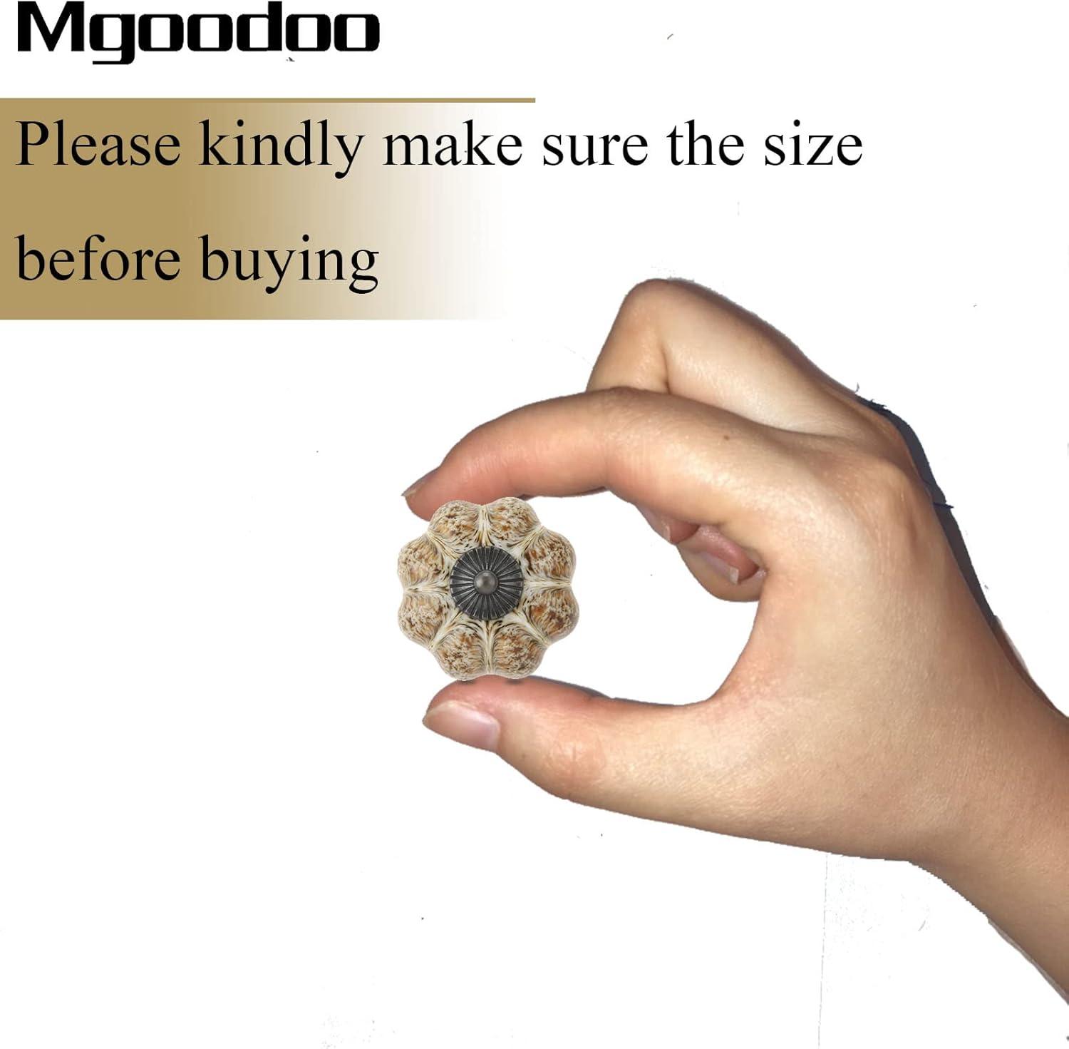 Mgoodoo 1.57" Ceramic Pumpkin Knobs, 20PCS Vintage Cabinet Drawer Pulls for Dresser Drawer Cupboard Closet Kitchen Hardware White