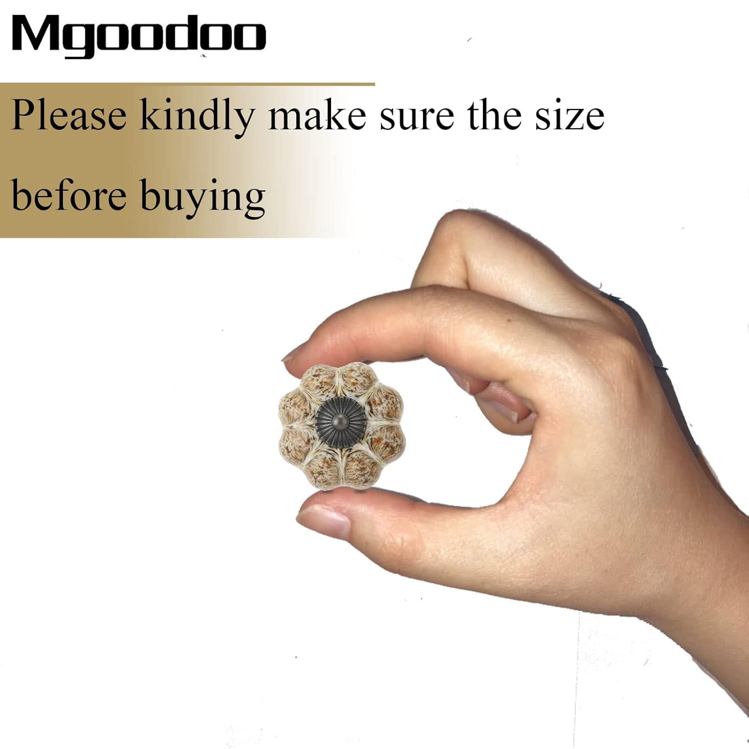 Mgoodoo 1.57" Ceramic Pumpkin Knobs, 20PCS Vintage Cabinet Drawer Pulls for Dresser Drawer Cupboard Closet Kitchen Hardware White