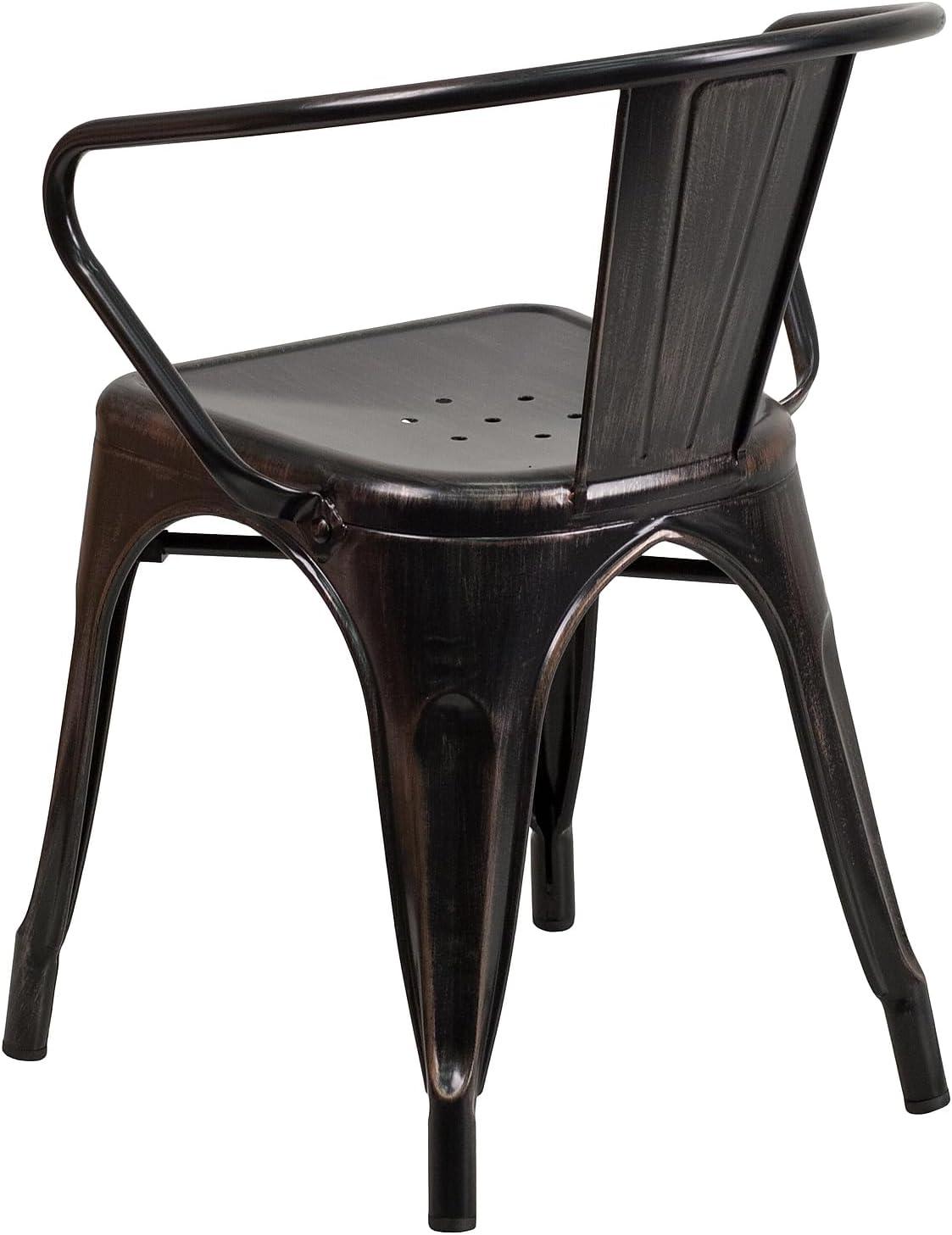 Flash Furniture Hucheson Metal Indoor-Outdoor Chair with Arms