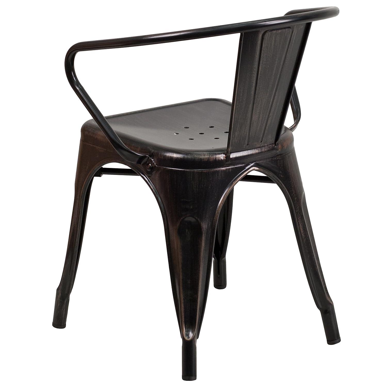 Flash Furniture Hucheson Metal Indoor-Outdoor Chair with Arms