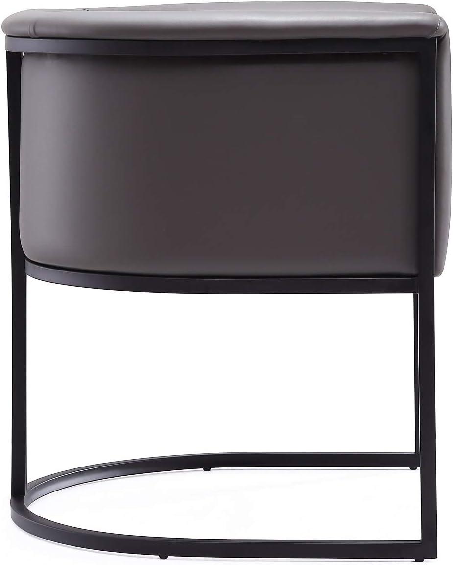 Manhattan Comfort Cosmopolitan Faux Leather Dining Chair Pebble: Upholstered, Metal Legs, No Assembly Required