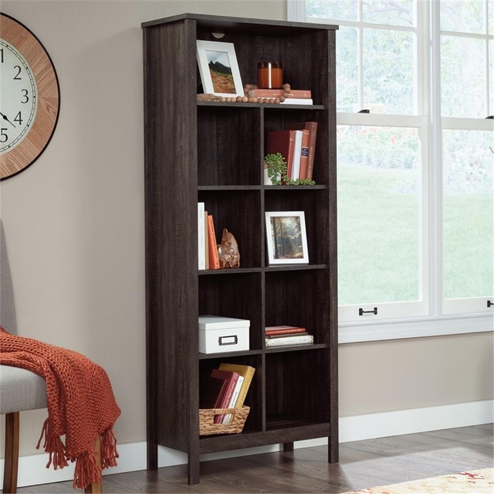 Sauder 65.748" 9 Cube Storage Vertical Bookcase Blade Walnut