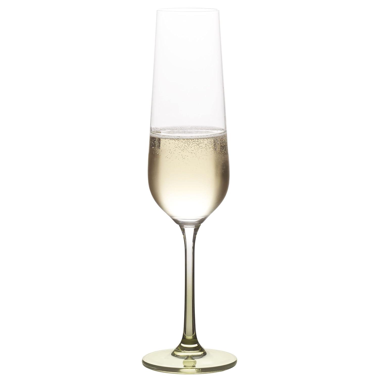 Mikasa Gianna Ombre Set of 4 Champagne Flutes, 6.75-Ounce, Sage