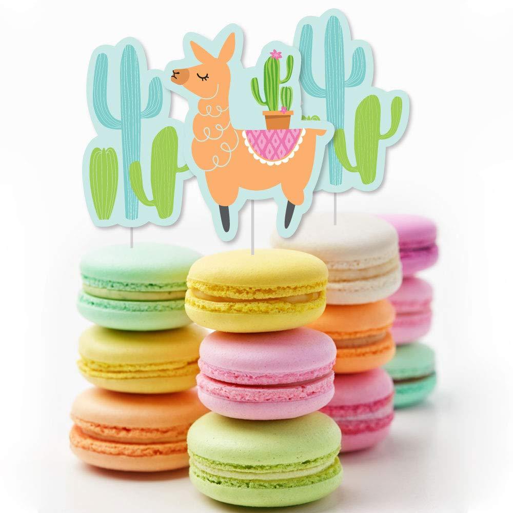 Big Dot of Happiness Whole Llama Fun - DIY Shaped Llama Fiesta Baby Shower or Birthday Party Cut-Outs - 24 Count