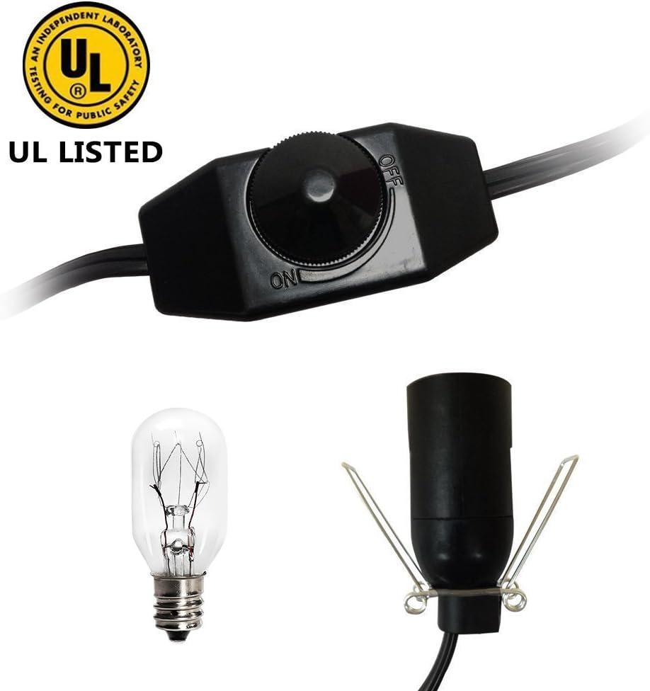 Haraqi Himalayan Salt Lamp Cord and Bulb with Dimmer Switch