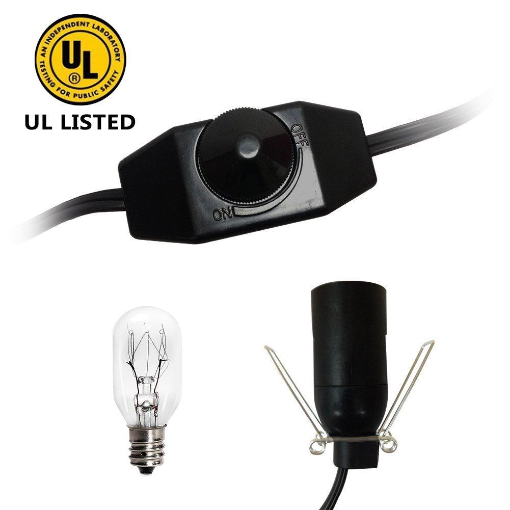 Haraqi Himalayan Salt Lamp Cord and Bulb with Dimmer Switch