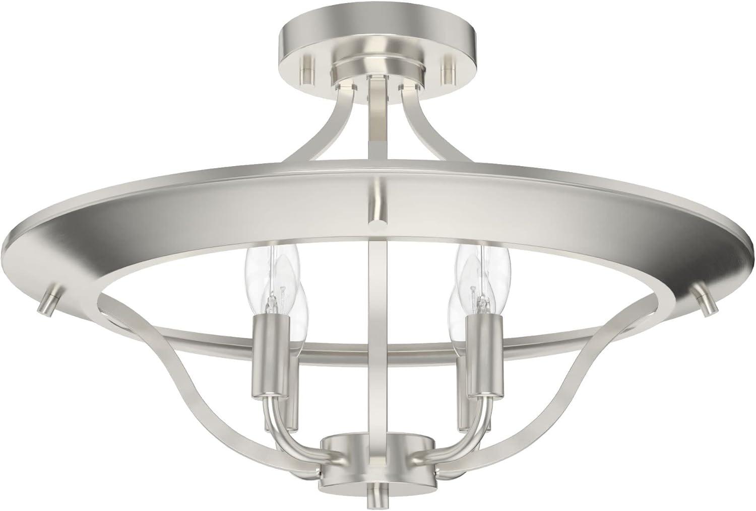 Perch Point Brushed Nickel 4-Light LED Semi-Flush Mount