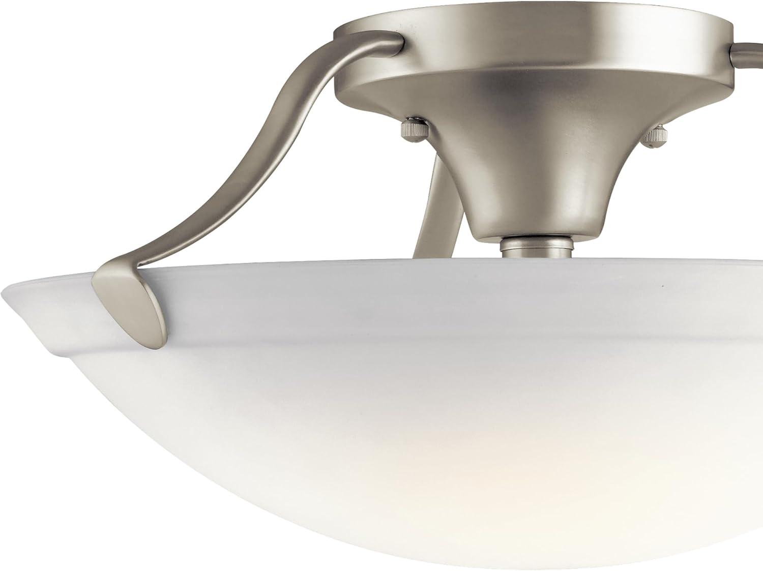 15.5" 3 Light Semi Flush Brushed Nickel