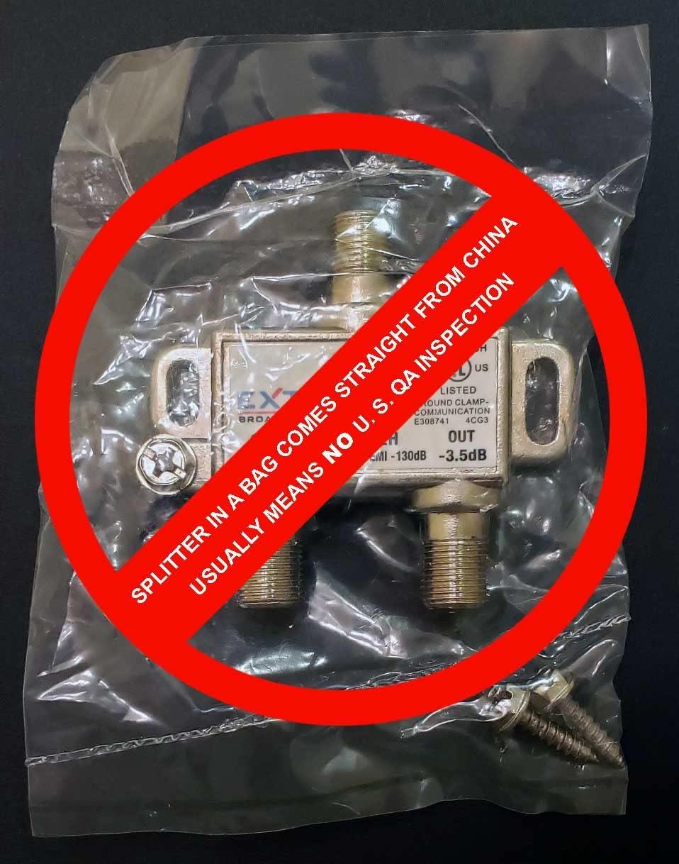 - Digital Splitters Professionals Install Every Day Across The U. S. A. 2-Way Coaxial Cable Splitter, 1 GHz