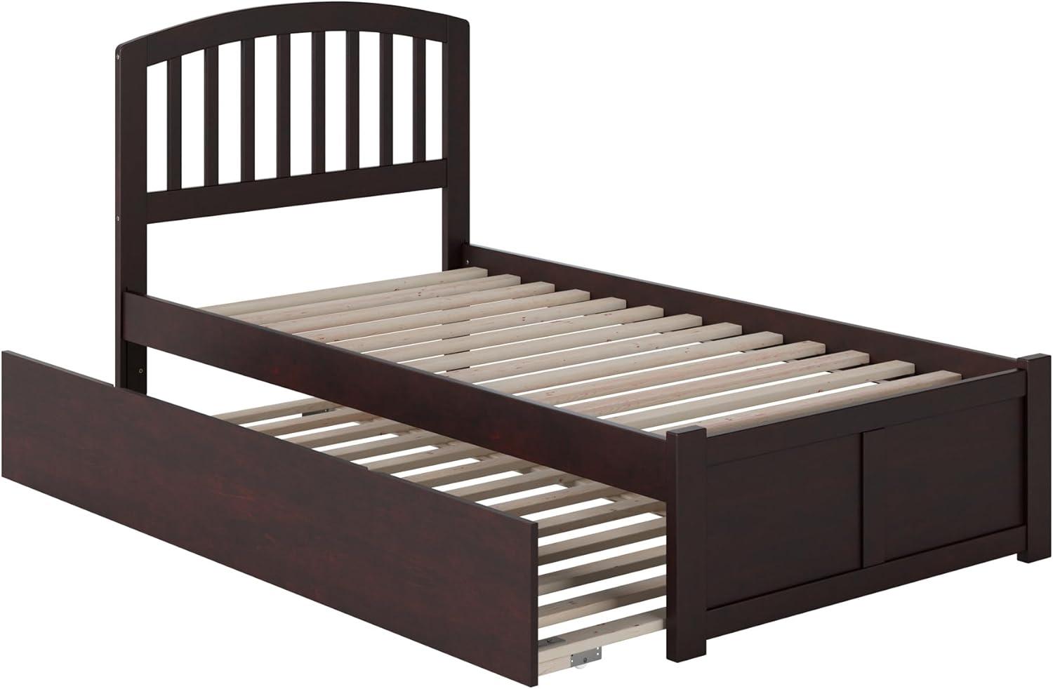 Richmond Twin Extra Long Bed with Footboard and Twin Extra Long Trundle in Espresso