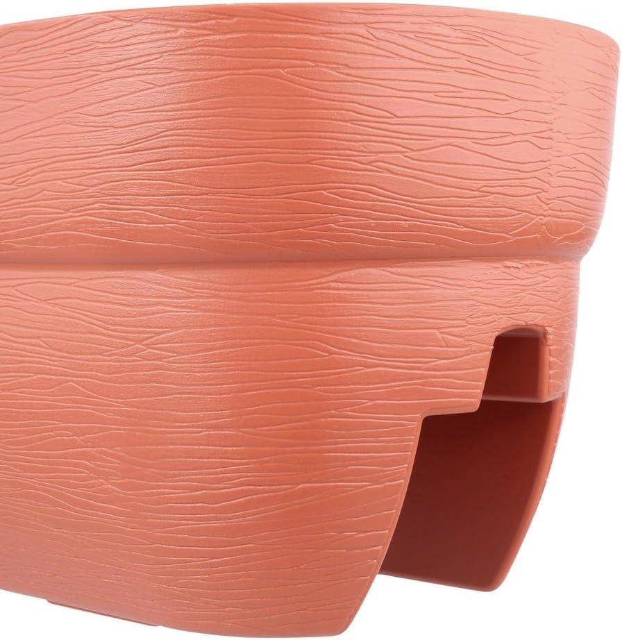 Modern 24" Terracotta Resin Railing Planter with Weatherproof Design