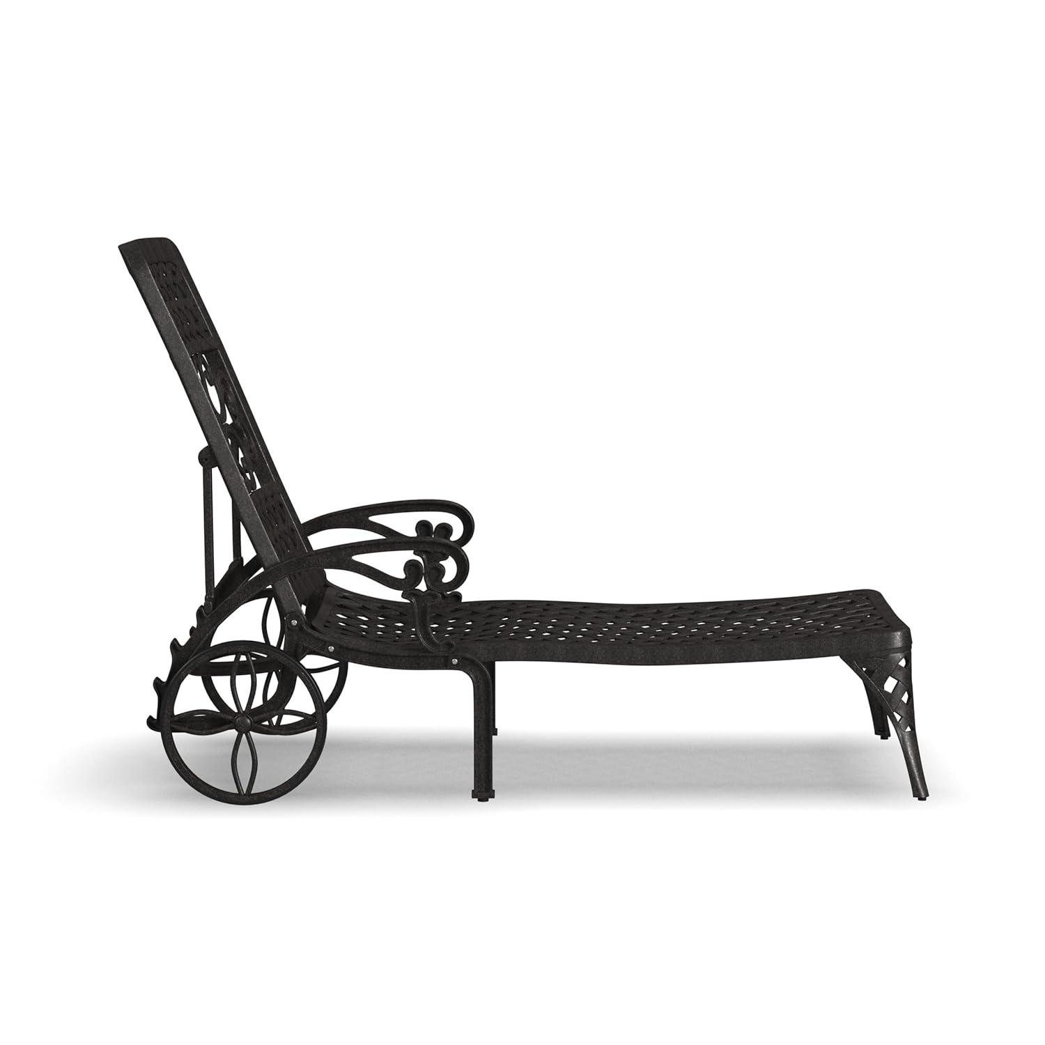 Homestyles Sanibel Cast Aluminum Outdoor Patio Reclining Chaise Lounge in Bronze