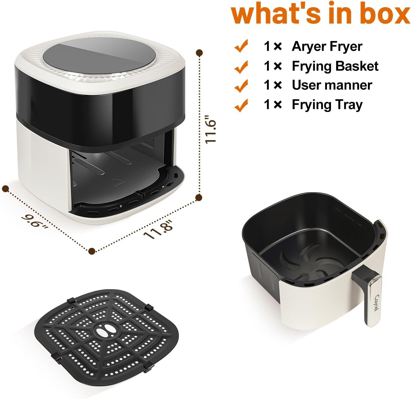 CAYNEL CAYNEL 1350W Digital Air Fryers 6.5QT Oilless Hot AirFryer for  Nonstick & Dishwasher Safe Basket - Beige