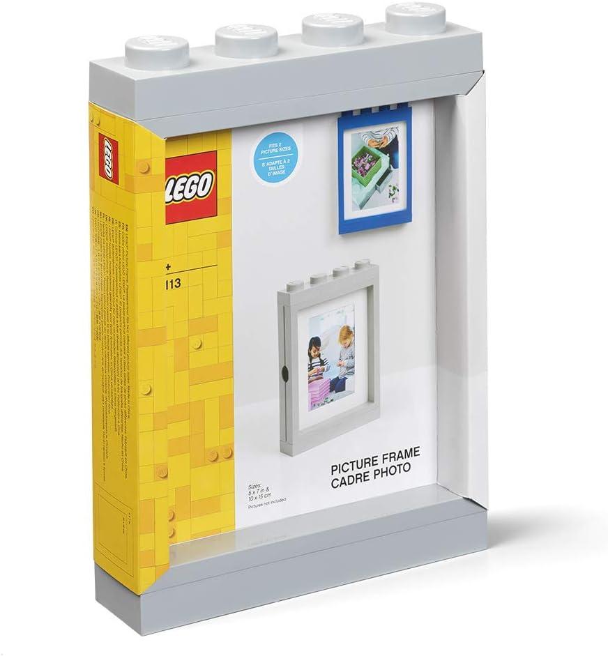 Room Copenhagen Lego Picture Frame - Stackable, Tabletop or Wall Display Photo Frame - Grey