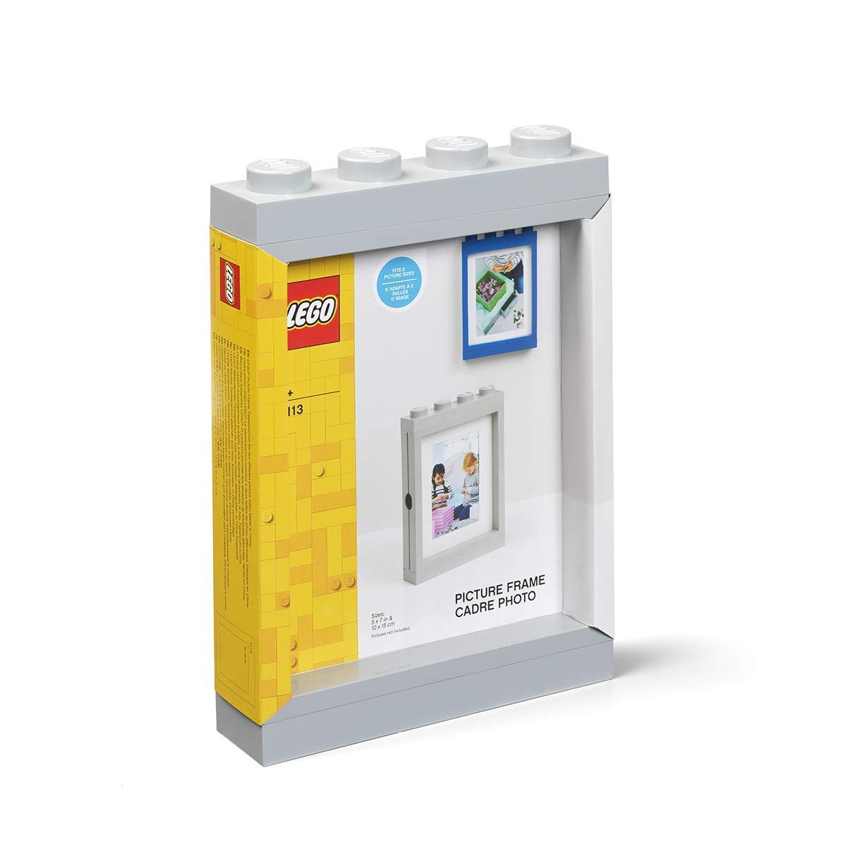 Room Copenhagen Lego Picture Frame - Stackable, Tabletop or Wall Display Photo Frame - Grey