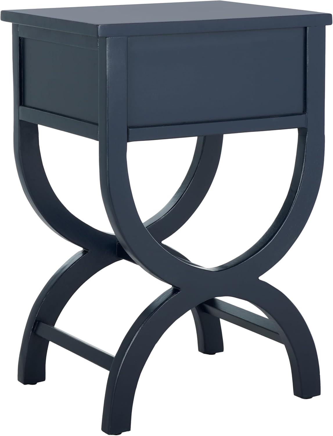 Maxine Accent Table With Storage Drawer - AMH6608G - Navy - Safavieh Couture