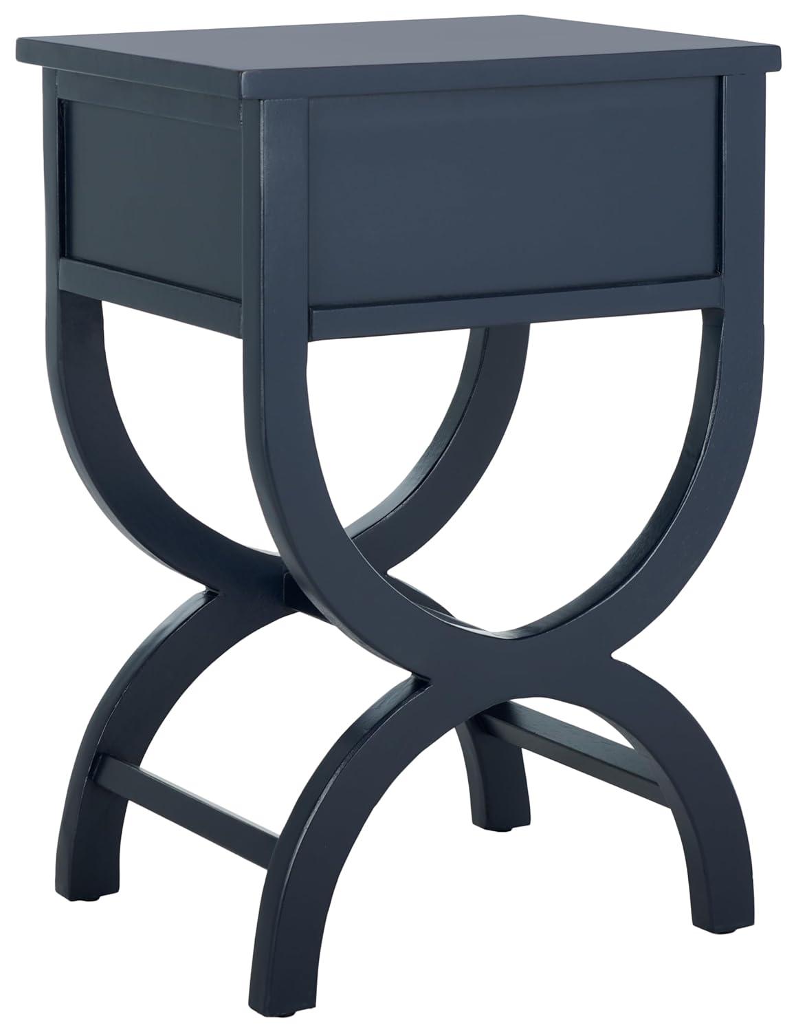 Maxine Accent Table With Storage Drawer - AMH6608G - Navy - Safavieh Couture