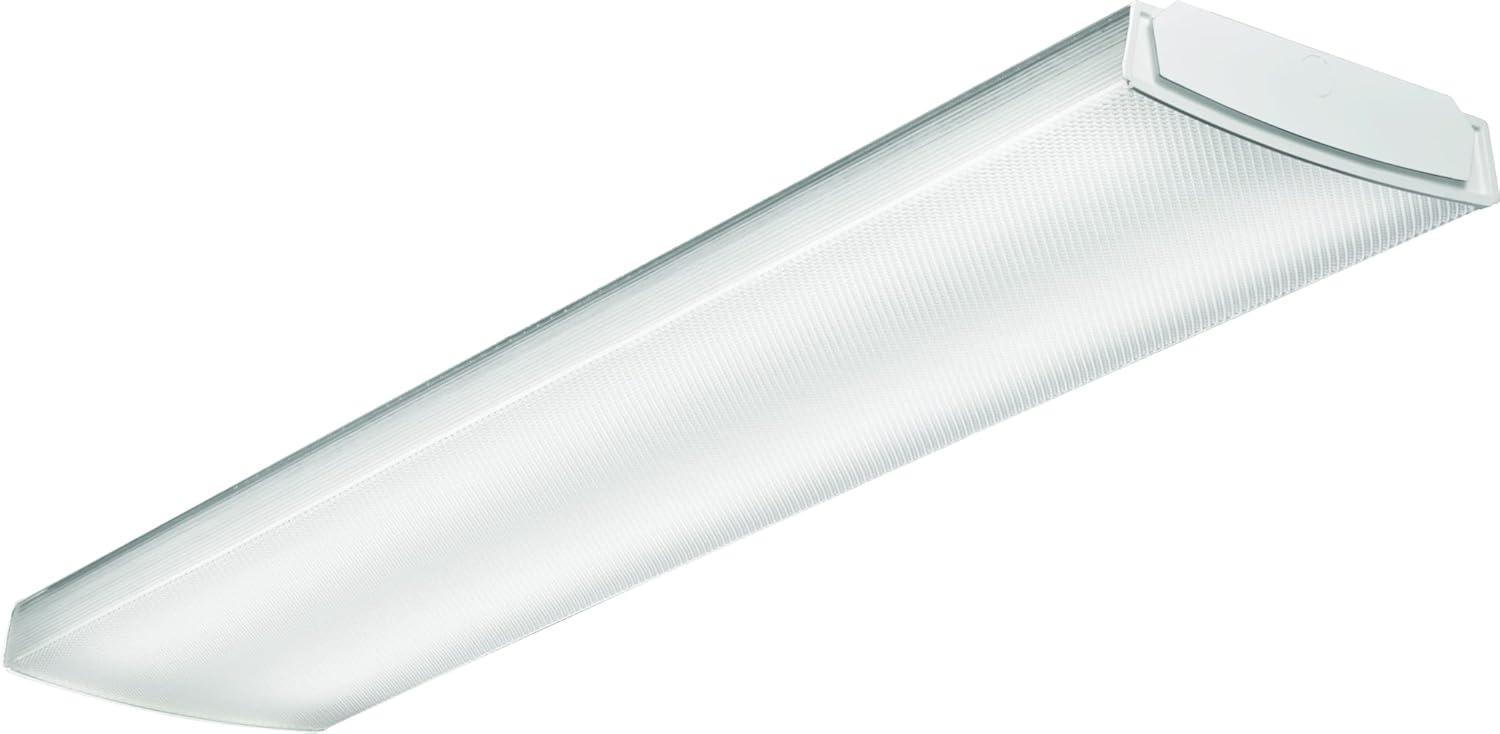 Sleek 4ft White Steel LED Wraparound Light with Acrylic Diffuser