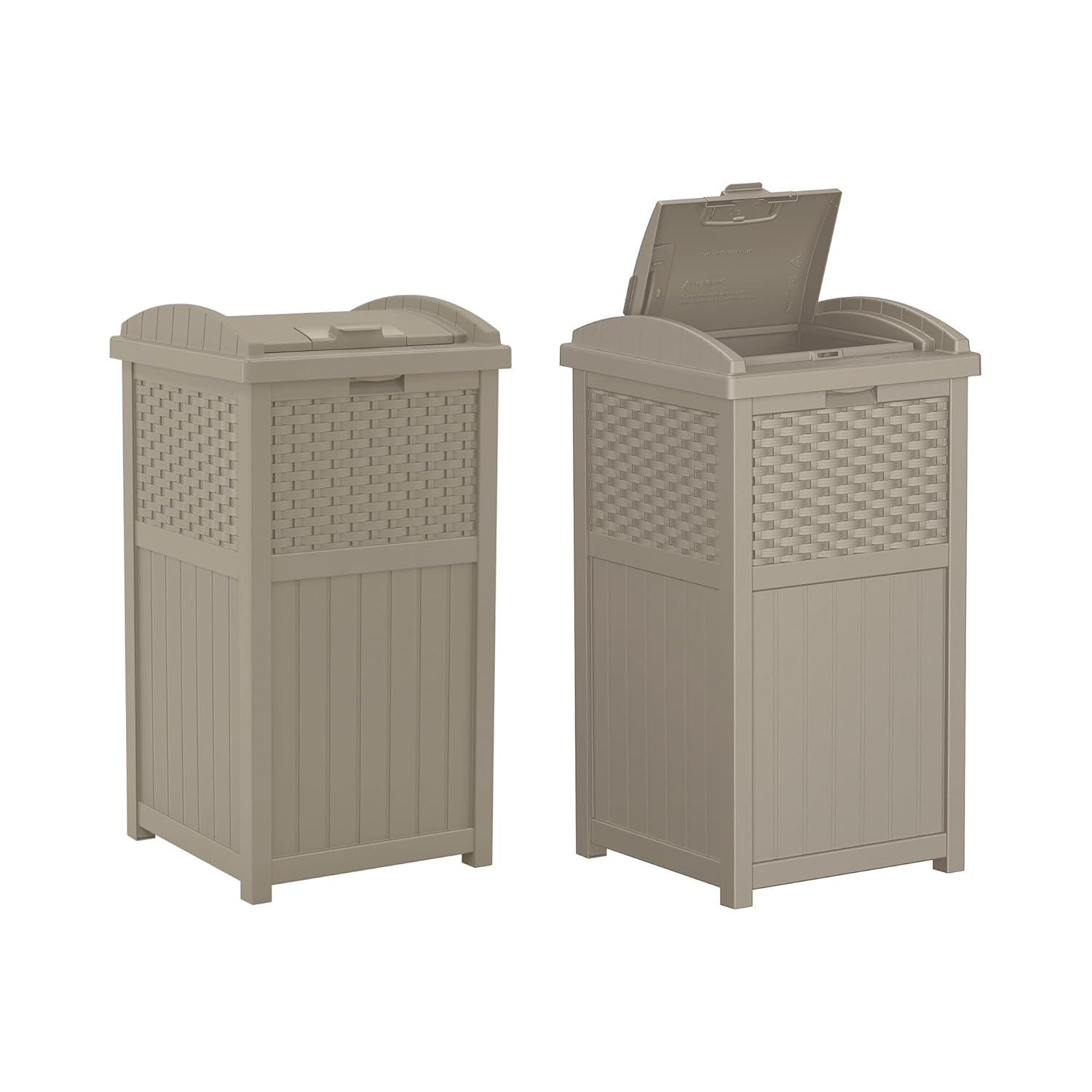 Suncast Suncast 33 Gallon Manual Lift Trash Hideaway Container